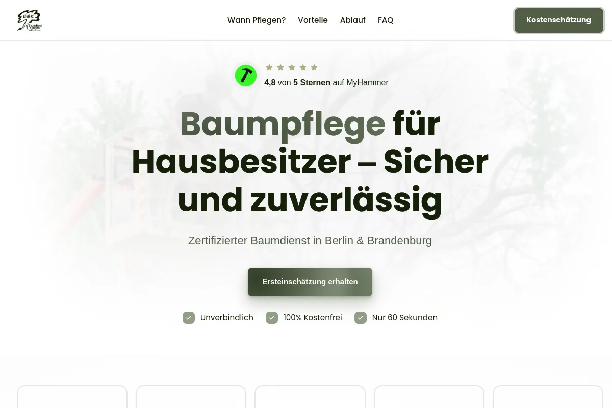 Landingpage für Baumdienst GK